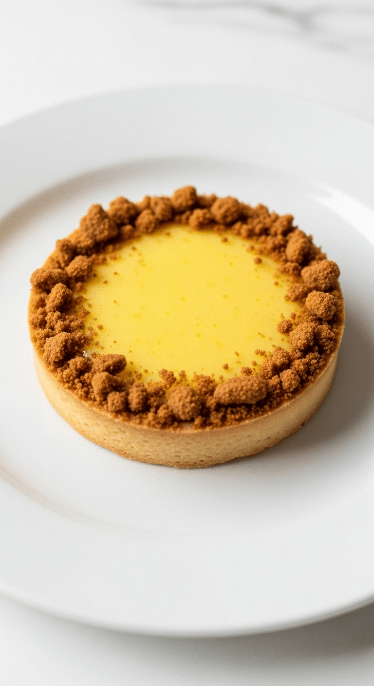 Tartelette citron spéculoos élégante avec crème onctueuse et base épicée