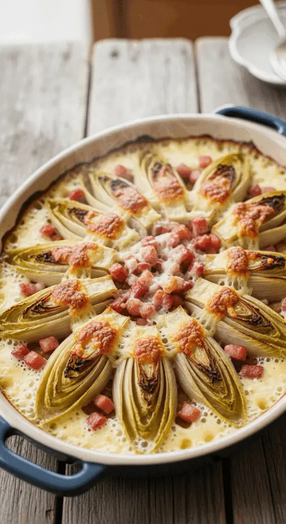 Tartiflette d'endives au reblochon fromage fondant gratinée