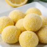 Truffes au citron sans cuisson coco râpée jaunes fraîches