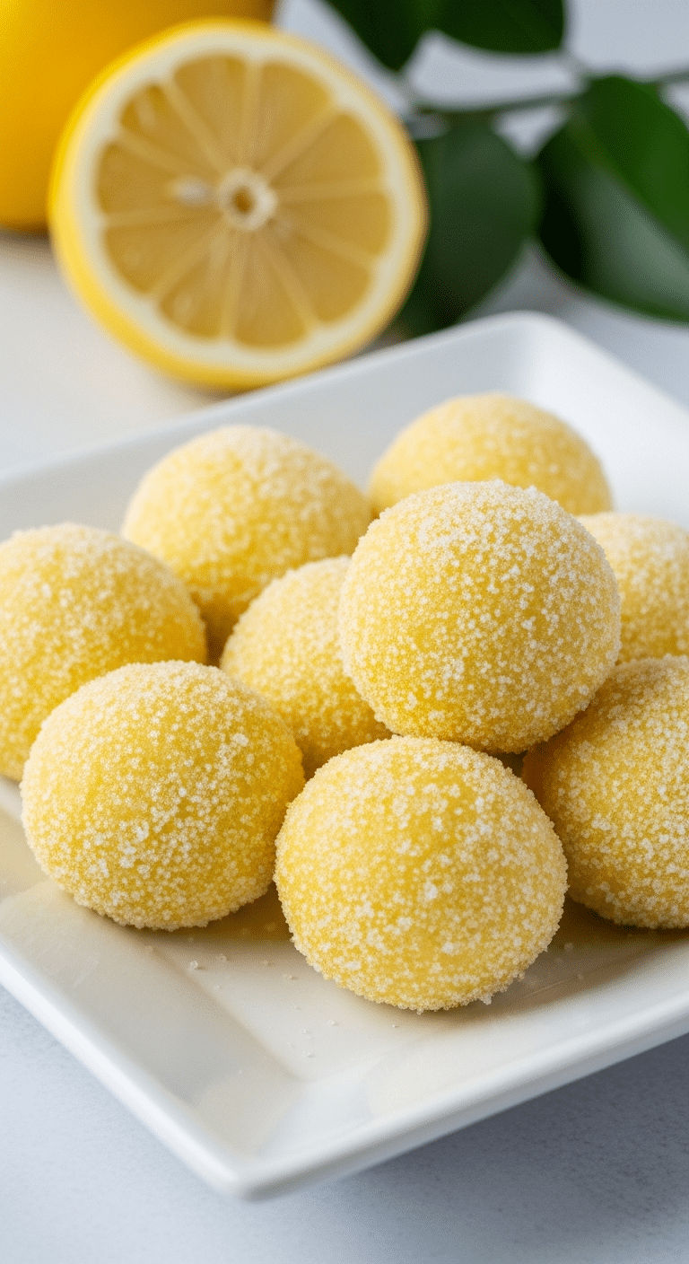 Truffes au citron sans cuisson coco râpée jaunes fraîches