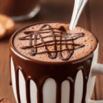 Vrai chocolat chaud maison tasse fumante crème fouettée réconfortant