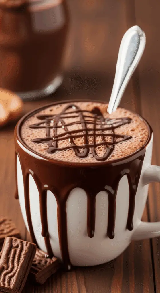 Vrai chocolat chaud maison tasse fumante crème fouettée réconfortant