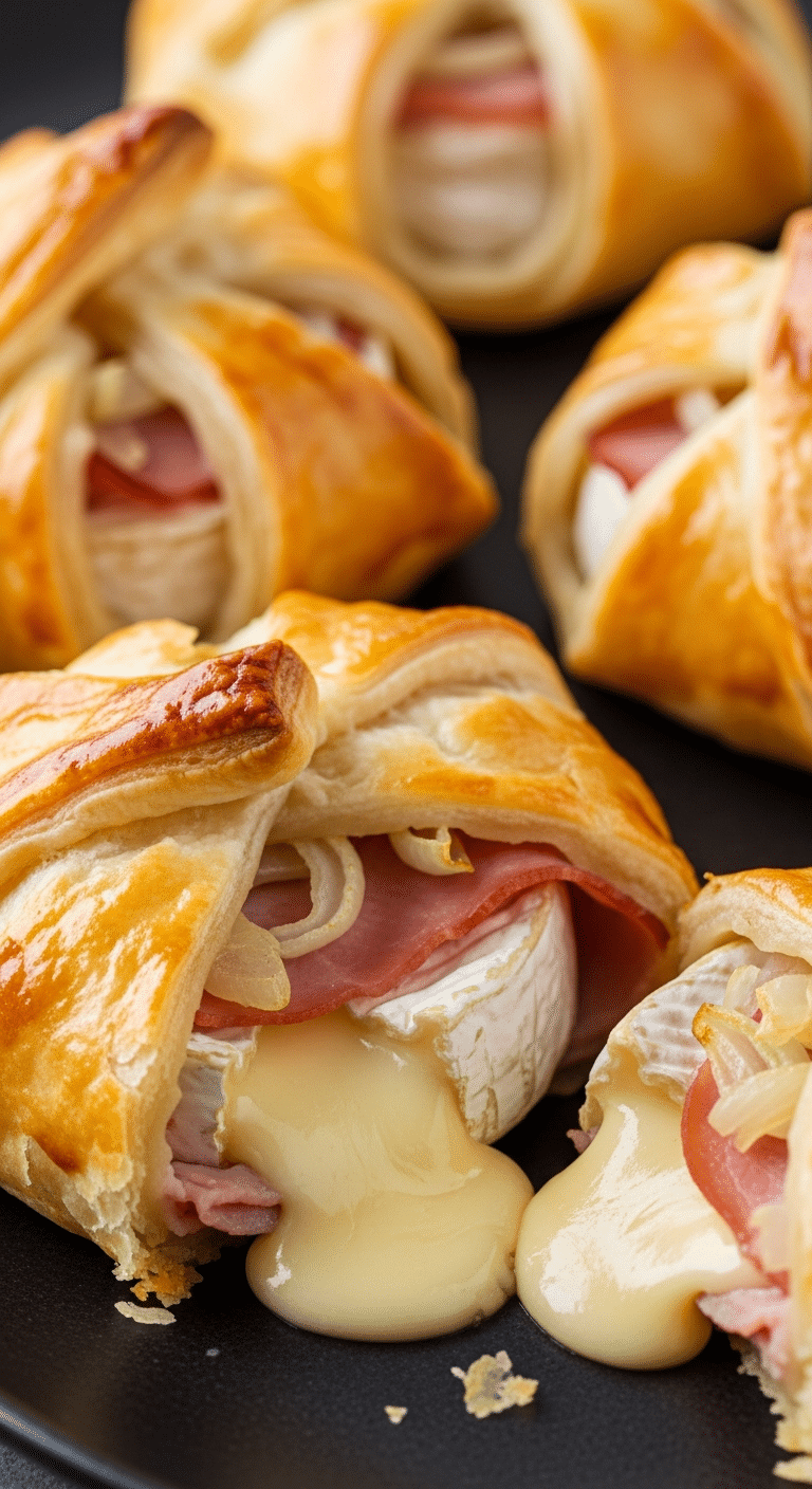 Camembert en croûte jambon pâte feuilletée dorée fromage coulant