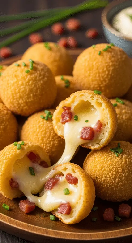 Bouchées aux lardons et au Comté dorées moelleuses fromage fondant dessus