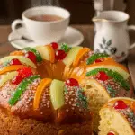 Brioche rois provençale couronne dorée fruits confits colorés