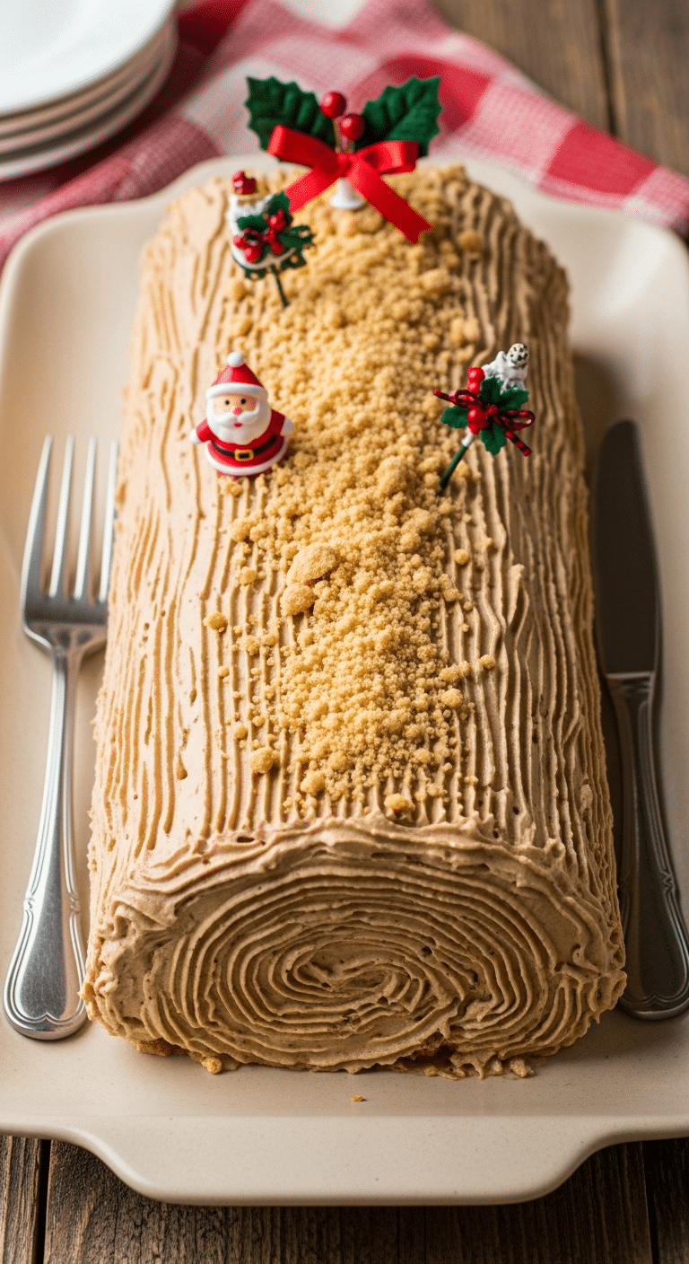 Bûche Noël café tomber par terre crème beurre parfaite