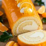 Bûche vanille orange élégante mousse légère décoration festive