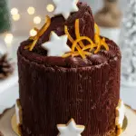 Bûche verticale facile inratable spirale visible décorée Noël