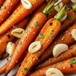 Carottes rôties au miel et à l'ail caramélisées dorées