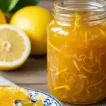 Confiture citron italienne dorée bocal artisanal citrons frais ensoleillée