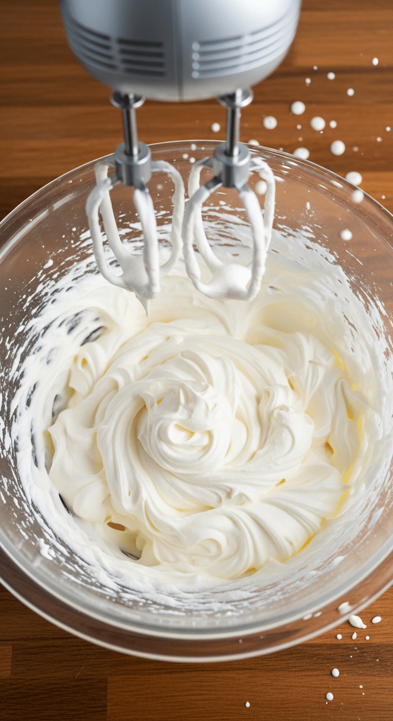 Crème chantilly mascarpone texture parfaite pics fermes veloutée