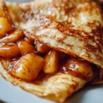 Crépiau aux pommes crêpe épaisse moelleuse dorée pommes caramélisées