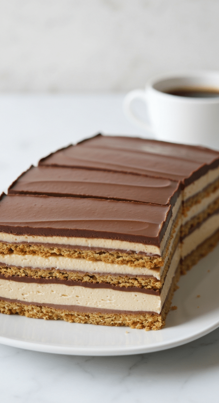 Gâteau Petit Beurre au café élégant couches visibles cacao