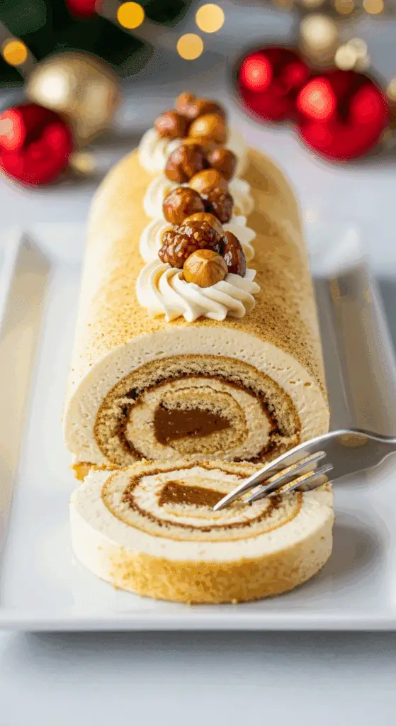 Glaçage chocolat coulant sur bûche praliné grille refroidissement