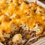 Gratin viande hachée chou-fleur cheddar doré bullant généreux familial