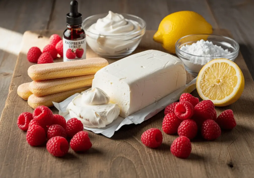 Ingrédients bûche mascarpone framboise sans cuisson simples accessibles