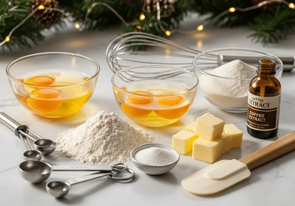 Ingrédients bûche Noël café tomber qualité sélection complète