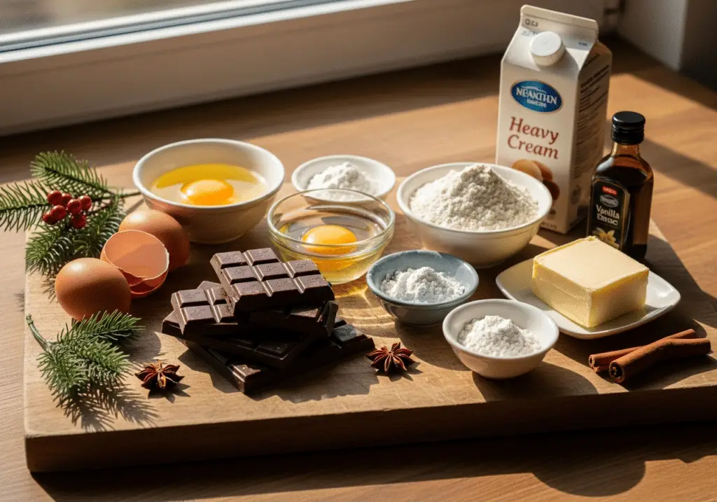 Ingrédients bûche roulée chocolat simples qualité traditionnels