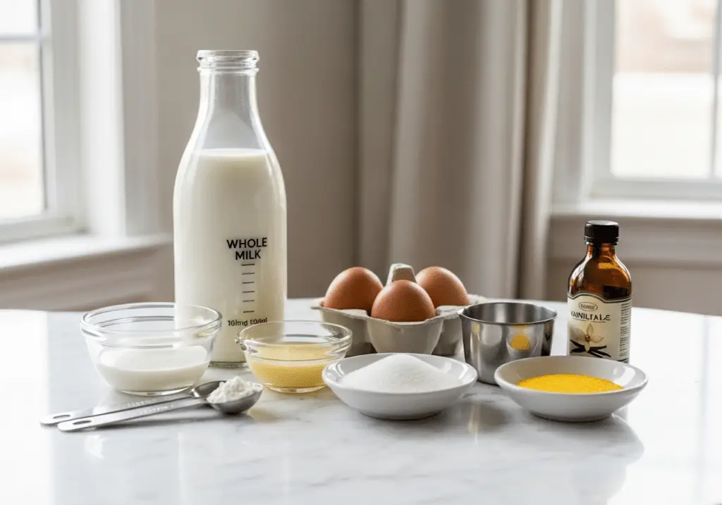 Ingrédients flan sans pâte fondant simples base essentiels