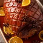 Jambon Noël épices pain épices orange glaçage laqué ambré parfumé