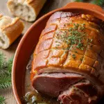 jambon au vin blanc échalotes herbes de Provence laqué miel moutarde