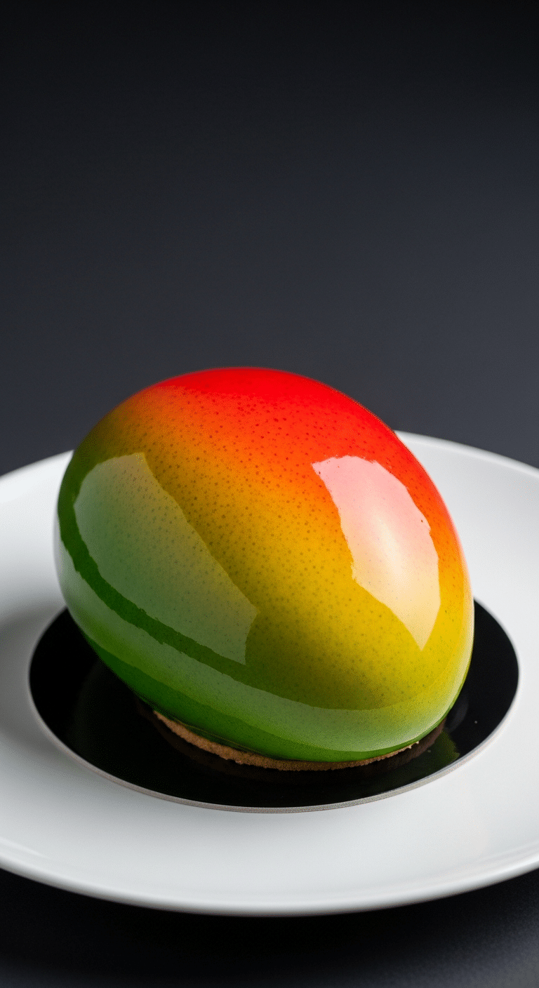 Mangue trompe-l'œil dessert réaliste spectaculaire pâtisserie