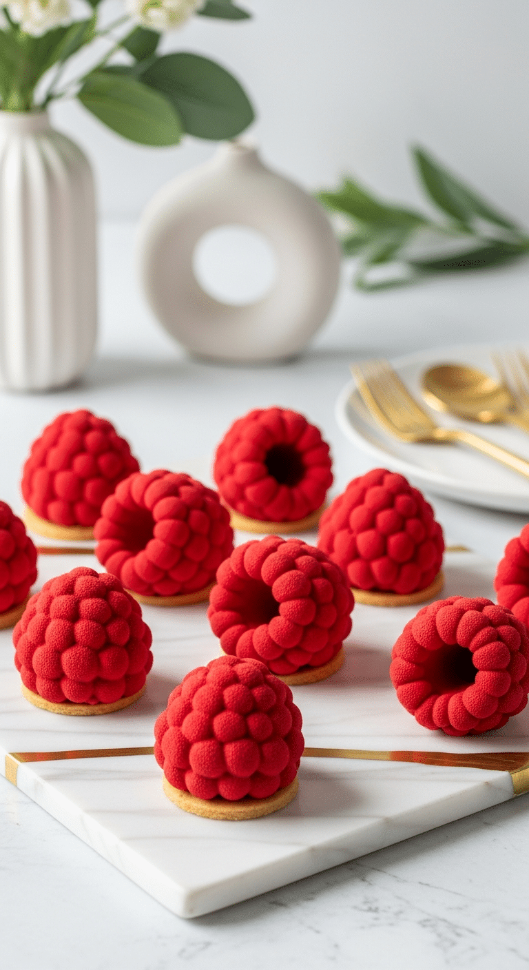 Meilleure recette trompe-l'œil framboise réaliste Valrhona spectaculaire