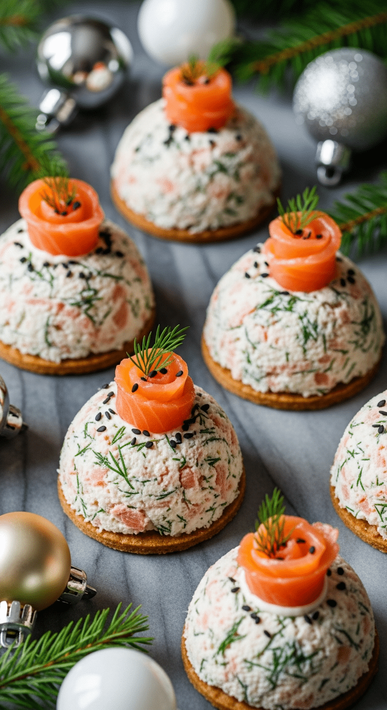 Mini dômes crème fromage saumon élégants décoration parfaite