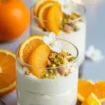 Mousse Noël orange fleur oranger élégante coupes transparentes festive