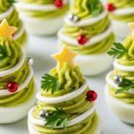 Œufs farcis guacamole sapins Noël décorations perles étoiles adorables