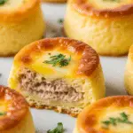 Petits flans thon moules individuels dorés crémeux herbes fraîches