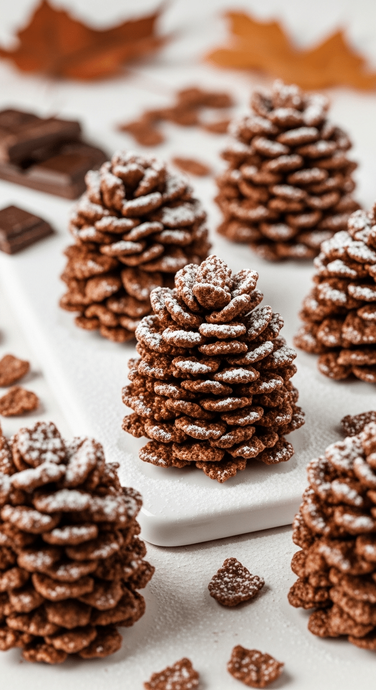 Pommes de pin chocolat réalistes trompe-l'œil sucre glace