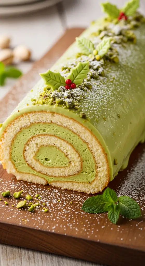 Roulage bûche pistache ganache montée spirale serrée technique professionnelle