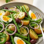 Salade pommes terre haricots verts fraîche légumes croquants vinaigrette citronnée