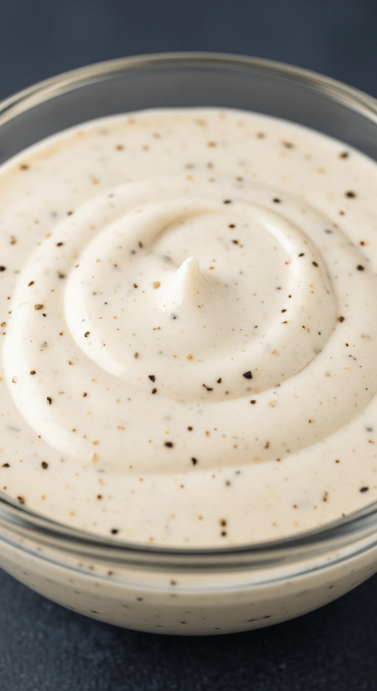 Sauce Caesar crémeuse maison bowl verre texture onctueuse ingrédients