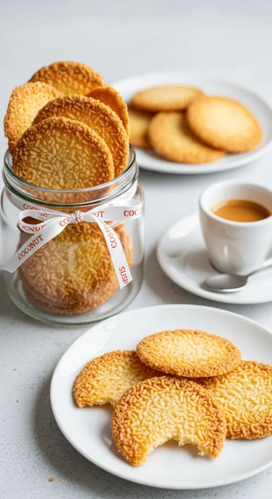 Service craquants noix coco bocal élégant café gourmand raffiné