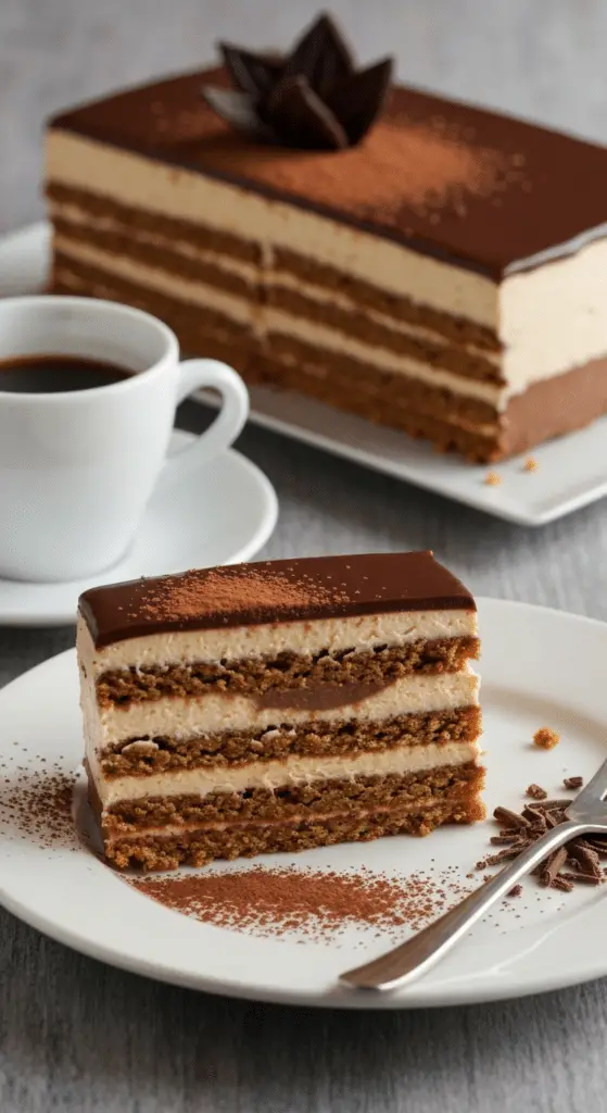 Service gâteau Petit Beurre café tranche élégante couches