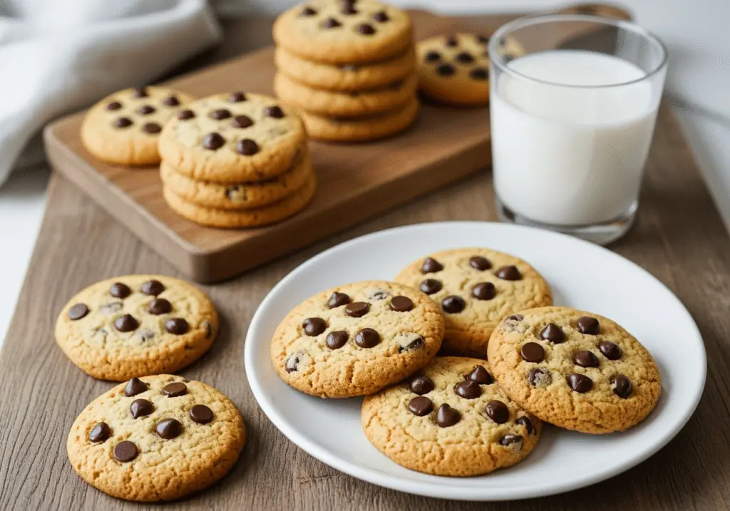 Service petits sablés pépites chocolat présentation gourmande