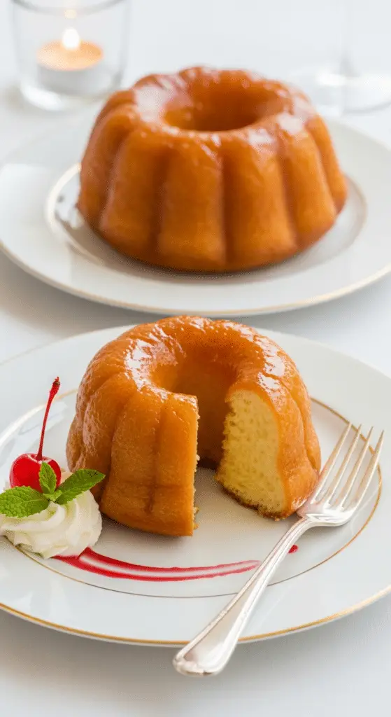 Service élégant recette baba rhum classique assiette fine