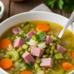 Soupe pois cassés campagnarde bol rustique texture veloutée réconfortante