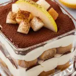 Tiramisu chocolat poires couches mascarpone ganache fruits élégant