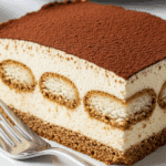 Tiramisu sans œufs couches distinctes mascarpone café cacao poudre