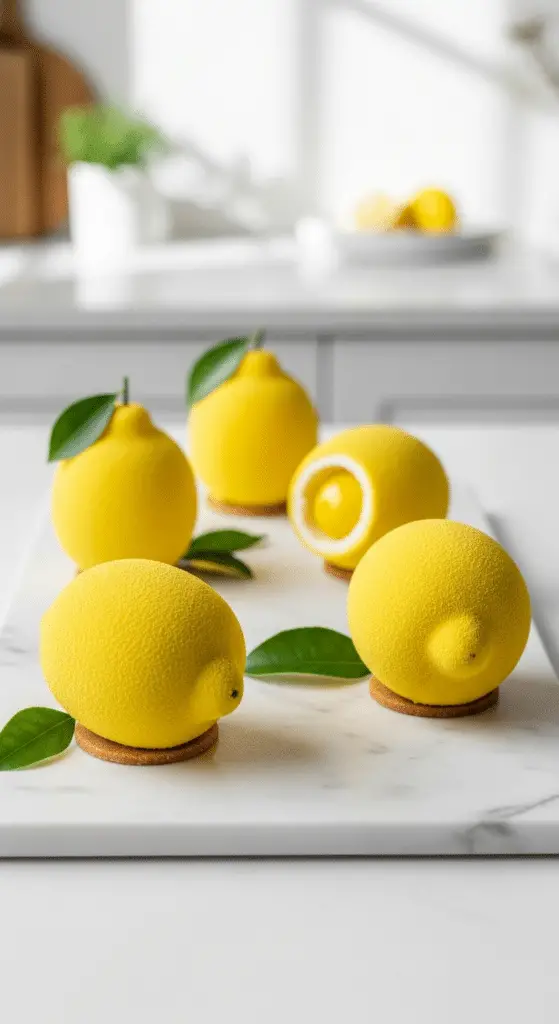 Trompe-l'œil insert citron yuzu réaliste couches visibles spectaculaire