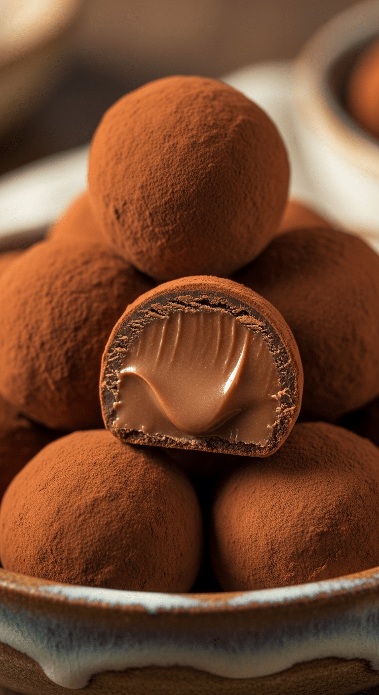 Truffes chocolat lait maison enrobées cacao fondantes veloutées
