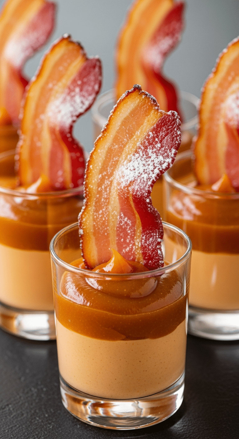 Verrines mousse patate douce bacon croustillant élégantes raffinées