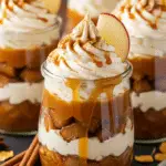 Verrines pommes caramel chantilly couches distinctes élégantes automne