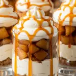 Verrines pommes caramel chantilly couches distinctes élégantes sophistiquées