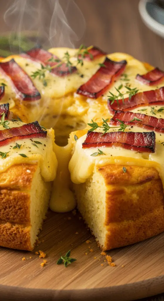 Assemblage couches gâteau fondant pommes terre raclette lard fumé plat gratin