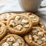 Biscuits amande chocolat blanc dorés moelleux avec filets chocolat blanc