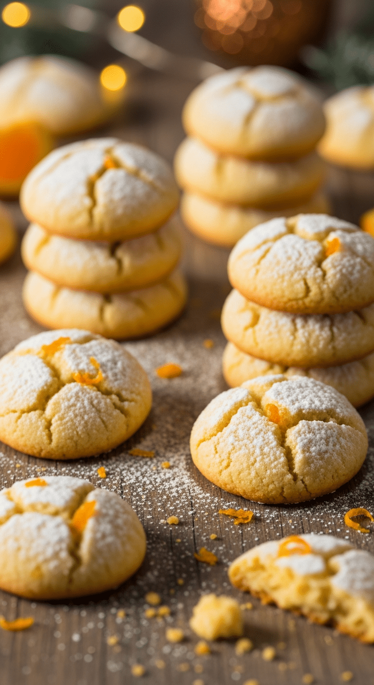 Biscuits moelleux Noël orange craquelés sucre glace festifs